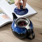 KOOV Tea Pot with Infuser for Loose Tea, 34 ounce Ceramic Teapot with Infuser, Enough For 6 Cups, Tea Pots with Tea Strainers for Tea Party, Reactive Glaze (Nebula Blue) - Image 7