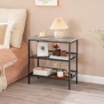 HOOBRO Side Table, 3-Tier Narrow End Table, Nightstand with 2 Flat or Slant Adjustable Shelves for Small Spaces, Hallway, Living Room, Bedroom, Sturdy, Easy Assembly, Greige and Black BG23BZ01G1 - Image 5