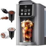 Hot & Iced Coffee Maker with Bold Setting, Single Serve Coffee Maker for K Cup and Grounds, 6-14 Oz Brew Sizes, 50 Oz Removable Water Tank, One Cup Coffee Machine with Reusable Filter, Grey - Image 2