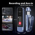 RUIZU 64GB USB MP3 Player with Bluetooth 5.3, Clip Jam Portable Music Player for Sports Running, USB MP3 Player Stick with FM Radio, Voice Recorder, Digital Audio Shuffle Repeat, Phone File Transfer - Image 8