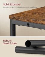 VASAGLE Side Table with Charging Station, Narrow End Table, 3-Tier Nightstand, Sofa Table for Small Spaces, Magazine Rack, for Living Room, Bedroom, Study, Rustic Brown and Ink Black ULET335K01 - Image 7