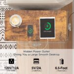 LIDYUK End Table with Charging Station, Narrow Side Table with Drawer and USB Ports & Power Outlets, Nightstand Bedside Tables for Small Spaces, Bedroom, Living Room, Rustic Brown - Image 4