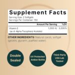 NatureBell Vitamin E Oil Softgels, 1,000 IU Per Serving, 300 Pills | Essential Antioxidant Supplements, Easily Absorbed Form – Supports Skin, Heart, & Immune Health – Non-GMO - Image 3