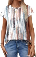 Alaroo Womens Summer Tops Short Sleeve Shirts Crew Neck Cute Trendy Tunic Blouses (S-3XL) - Image 4