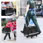 Damero Rolling Medical Bag with Detachable Trolley, Medical Equipment Bag with Removable Pouches and Dividers, First Aid Responder Bag Empty for Home Health Nurses, Doctors, EMT, EMS, Black - Image 8