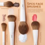 Jessup Makeup Brushes 14Pcs Makeup Brush Set Premium Synthetic Powder Foundation Contour Blush Concealer Eye Shadow Blending Liner Make Up Brush Kit Light Grey T329 - Image 3