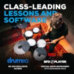 Alesis Nitro Pro Electric Drum Set with Dual Zone Quiet Mesh Pads, 500+ Authentic BFD Sounds, Bluetooth, Drumeo, USB MIDI, Double Kick Compatible - Image 6