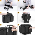 Damero Rolling Medical Bag with Detachable Trolley, Medical Equipment Bag with Removable Pouches and Dividers, First Aid Responder Bag Empty for Home Health Nurses, Doctors, EMT, EMS, Black - Image 6