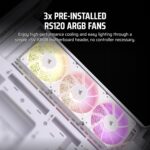 CORSAIR 3500X ARGB Mid-Tower ATX PC Case – Panoramic Tempered Glass – Reverse Connection Motherboard Compatible – 3X CORSAIR RS120 ARGB Fans Included – White - Image 5