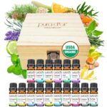 PURA D'OR Organic Sweet16 Essential Oils Set - 16x 10mL Wood Box Aromatherapy Gift Set - 100% Pure Therapeutic Grade for Relaxation and Wellness (Lavender, Rosemary, Turmeric, Ylang Ylang & More) - Image 2