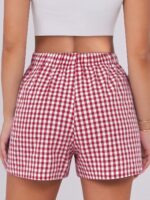 ANRABESS Boxer Shorts for Women Gingham Pajama 2025 Summer Casual Lounge Sleep Plaid Shorts Y2K Beach Bottoms - Image 5