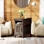 WLIVE End Table with Charging Station, Side Table with USB Ports and Outlets, Narrow Side Table for Small Spaces, Living Room, Couch, Nightstand with Storage, Brown - Image 8