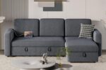 Yaheetech Sectional Sofa L-Shaped Sofa Couch Bed w/Chaise & USB, Reversible Couch Sleeper w/Pull Out Bed & Storage Space Living Room Dark Gray - Image 4