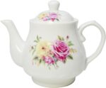 European Style Porcelain Teapot, Coffee Tea Water Pot Vintage Ceramic Kettle (14oz) - Image 2