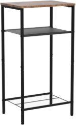 Hoctieon 2-Set 3 Tier End Table, Telephone Table Set of 2, Tall Side Table with Storage Set of 2, Small Nightstand for Small Spaces, Metal Frame, for Living Room, Bedroom, Sofa Couch, Rustic Brown - Image 6