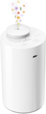 Airversa Waterless Diffuser for Essential Oil, Battery Operated Nebulizer, 0.7 Fl.Oz./ 20mL Capacity, Mini Scent Air Machine, 3 Countdown Timers & 3 Mist Levels for Home, Room, Car, Office - AN6 White - Image 2