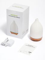 InnoGear Oil Diffuser, 150ML Ceramic Diffuser for Essential Oils Handcrafted Aromatherapy Diffuser Ultrasonic Cool Mist Humidifier with 2 Mist Modes Waterless Auto Off for Room Office, White - Image 8