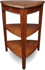 Shield Solid Wood Tiered End Table with Shelves, Glazed Auburn Brown, Perfect for Living Rooms, Bedrooms, and Small Spaces – Leick Home, 9009 - Image 9