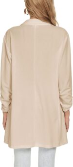 Unifizz Women Long Blazers for Business Casual 3/4 Sleeve Button Front Notch Lapel Lightweight Work Office Blazer Jackets - Image 4