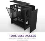 NZXT H5 Flow 2024 - Compact ATX Mid-Tower PC Gaming Case - High Airflow - 2 x 120mm Fans Included - 360mm Front & 240mm Top Radiator Support - Cable Management System - Tempered Glass - Black - Image 9