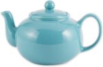 RSVP International Stoneware Teapot Collection, Microwave and Dishwasher Safe, 42 oz, Turquoise - Image 2