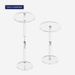 HMYHUM Acrylic Drink Table for Small Spaces, 11.8" L x 11.8" W x 21.3" H, Clear Pedestal Side Table for Living Room, Round, Easy Assembly - Image 7