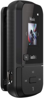 SanDisk 16GB Clip Sport Go MP3 Player, Black - LED Screen and FM Radio - SDMX30-016G-G46K (Renewed) - Image 4