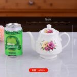 European Style Porcelain Teapot, Coffee Tea Water Pot Vintage Ceramic Kettle (14oz) - Image 6
