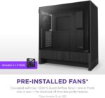 NZXT H5 Flow 2024 - Compact ATX Mid-Tower PC Gaming Case - High Airflow - 2 x 120mm Fans Included - 360mm Front & 240mm Top Radiator Support - Cable Management System - Tempered Glass - Black - Image 7