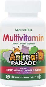 NaturesPlus Animal Parade Children's Chewable Multivitamin - 180 Animal-Shaped Tablets - Natural Assorted Flavors - Vegetarian, Gluten Free - 90 Servings - Image 2