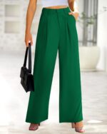 BTFBM Women High Waist Palazzo Pants Fall 2025 Casual Wide Leg Trousers Loose Work Office Business Suit Pant Pockets - Image 3