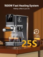 KEENSTAR 20Bar Espresso Machine with Rapid Cold Brew, Hot & Iced Coffee Machine, Espresso Maker with Milk Frother Steam Wand, Touch Screen with 40oz Water Tank for Latte, Cappuccino, Gift - Image 4