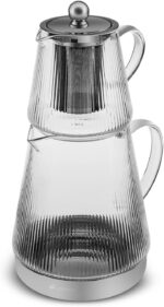 Karaca Keops Turkish Teapot with Infuser and Lid (450 ml Tea Pot & 1500 ml Induction Kettle) - Borosilicate Glass Teapot Set for Stovetops - Clear Tea Maker with 10-15 Cups Capacity - Image 5