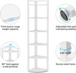 Tribesigns 6 Tier Corner Shelf, 70.9 Inch Tall Corner Bookshelf Small Bookcase Modern Corner Shelving Unit Storage Rack for Living Room, Home Office, Kitchen, Small Space (White) - Image 8