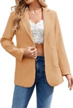 Cnkwei Womens Casual Blazers Open Front Long Sleeve Lapel Collar Work Office Jacket - Image 4