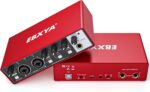 EBXYA 2i2 USB Audio Interface for PC Recording, 24-bit/192kHz Plug and Play USB Interface +48V Phantom Power for Music, Studio, Guitar, Podcast, Streaming(Metallic Red) - Image 2