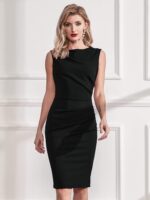 Miusol Women's Retro Ruffle Style Slim Work Pencil Dress - Image 4