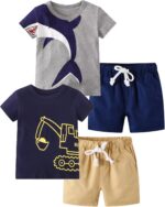 Toddler Boy Summer Clothes Outfits Kids Cotton Short Sleeve Shirt Shorts Set 2-7 Years - Image 2