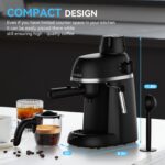 Coffee Machine, 3.5 Bar Espresso & Cappuccino Machine with Steam Wand, Compact Design Coffee Maker for Latte, Safety Lock & Tritan Cups, 800w, Black - Image 8