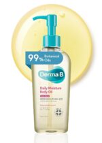 Derma B | Daily Moisture Body Oil | 99% Natural Argan & Sweet Almond Oil | Shower Oil for Dry Sensitive Skin | Light & Long-Lasting Hydration | Skin Body Care Oil with Peach Scent | 6.78 fl oz (200ml) - Image 2