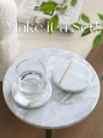 Adjustable-Height Marble Drink Table - 10x10x22-30, White Marble & Antique Brass, Modern Round End Table, Side Table with Pedestal Stand for Small Spaces, Vintage Metal Martini Cocktail Accent - Image 7