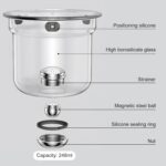 800ml Magic Glass Teapot, Dispenser Glass Teapot, Teapots with Water Filler and Strainer, Press Control Magic Glasses Teapots, Enchantipot Magics Pot for Wellness, Afternoon Tea - Image 6