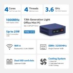 Beelink Mini S13 Mini PC,13th Gen Intel N150 (Up to 3.6GHz), Low Power Mini Computer with 16GB DDR4, 512GB SSD, 4K Dual Display, WiFi 6, BT 5.2, 1000Mbps LAN, Win 11 Home - Image 7