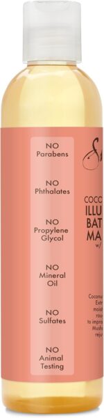 SheaMoisture Bath, Body & Massage Oil, Coconut & Hibiscus, 2-Pack – Illuminating Moisturizer for Dry Skin, 8 Oz Ea - Image 6