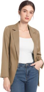 FARVALUE Womens Spring Casual Blazers Long Sleeve Notch Lapel Work Office Fall Blazer Jackets with Pockets - Image 3