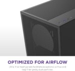 NZXT H5 Flow 2024 - Compact ATX Mid-Tower PC Gaming Case - High Airflow - 2 x 120mm Fans Included - 360mm Front & 240mm Top Radiator Support - Cable Management System - Tempered Glass - Black - Image 6