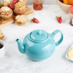 RSVP International Stoneware Teapot Collection, Microwave and Dishwasher Safe, 42 oz, Turquoise - Image 5