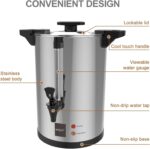 Valgus Commercial Coffee Urn 32-Cup 6L Stainless Steel Large Coffee Maker with Percolator Electric Hot Water Dispenser for Party, Office, Wedding - Image 6