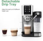 Espresso Machine 20 Bar, Touchscreen Espresso Maker with Automatic Milk Frother for Cappuccino Latte, Expresso Coffee Machine for Home with Dual Heating System and Dual Pump - Image 9