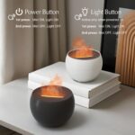 SALKING 2 Pack Flame Essential Oil Diffusers for Home, 150ml Fire Ultrasonic Diffusers for Essential Oils, Aromatherapy Diffuser with Auto-Off Function for Home, Office, Bedroom, Gift (White & Black) - Image 8